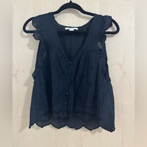 Chic Black Ruffled Blouse